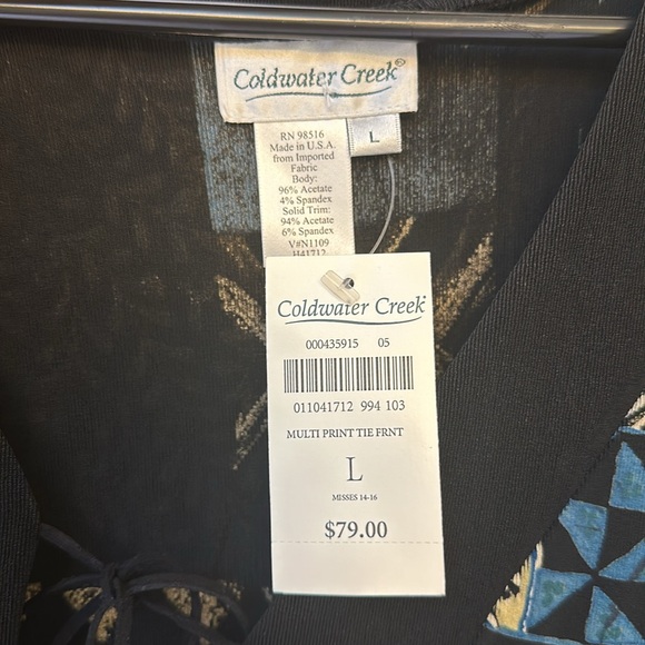 NWT Cold Water Creek Tie Front Cardigan - Picture 2 of 4